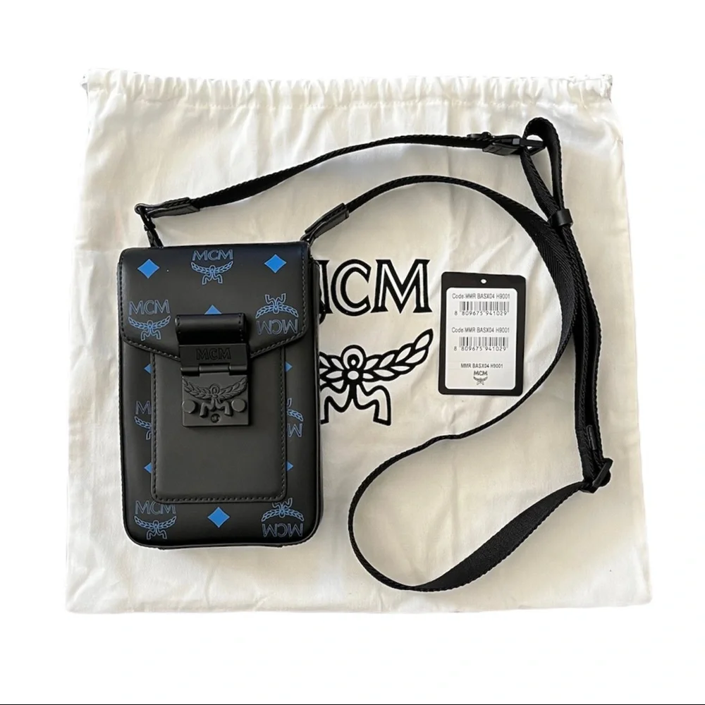 NEW MCM Colorplash Logo Coated Canvas Crossbody Bag - Picture 4 of 8